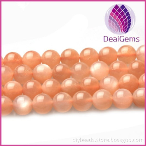 High quality natural sunstone round loose beads